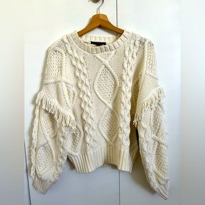 New with tags Cyrus white/cream frilled sweater